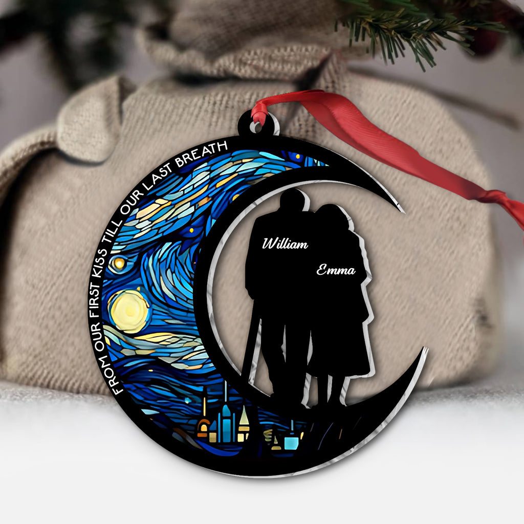 From Our First Kiss Till Our Last Breath - Personalized Couple Ornament