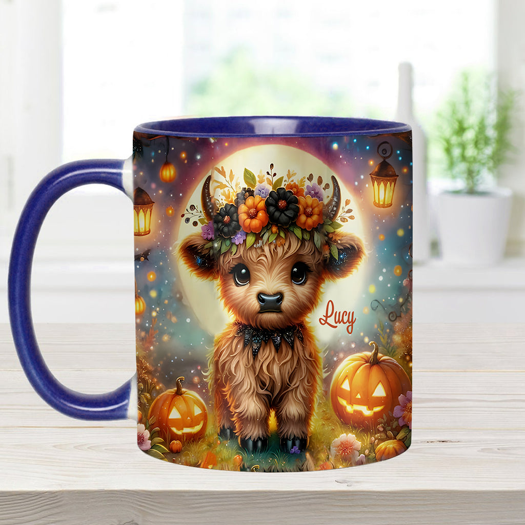 Halloween Highland Cow - Personalized Accent Mug