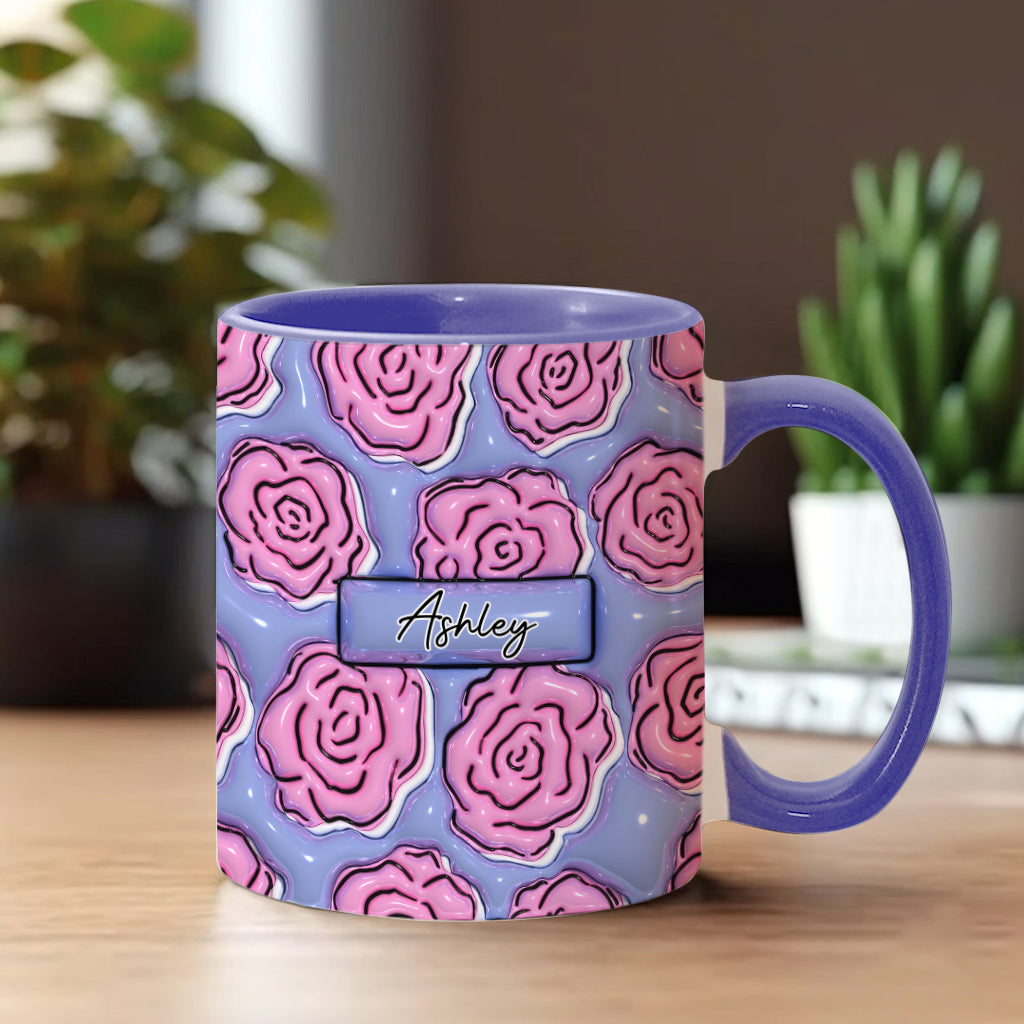 Mug personnalisé avec fleur du mois de naissance - Mug d'anniversaire à motif floral