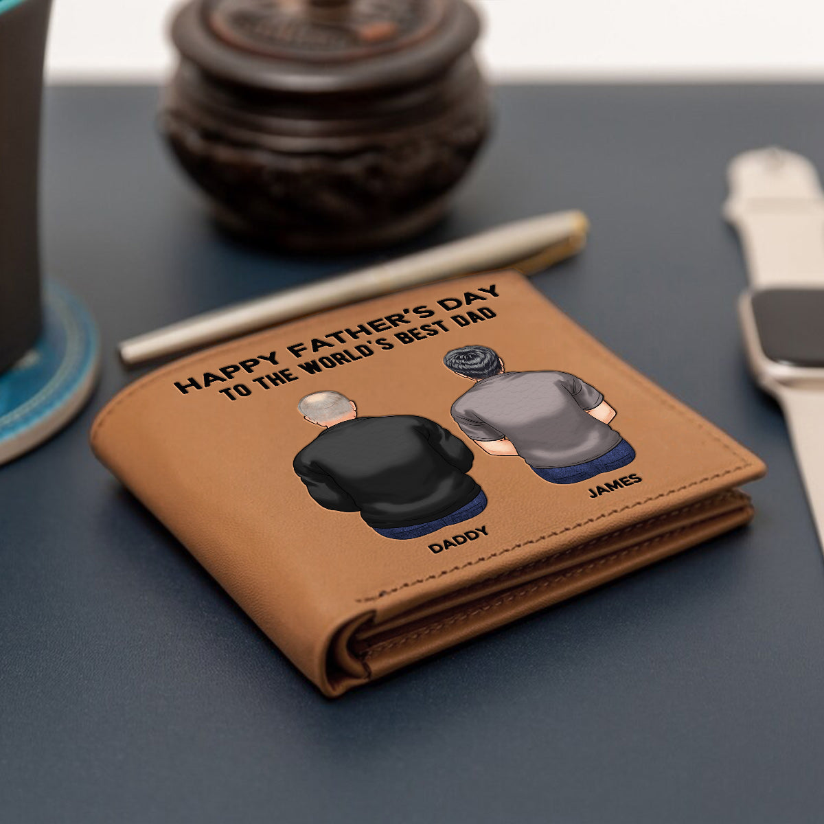 All Of The Lessons You've Taught Me Dad - Personalized Father Leather Wallet