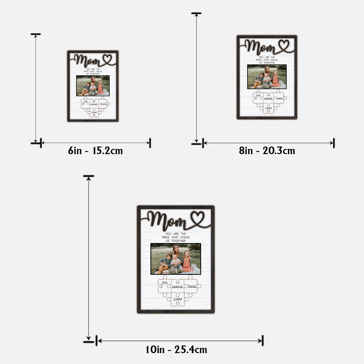 Mom You Are The Piece That Holds Us Together - Personalized Mother 2 Layered Wood Sign / Wood Plaque