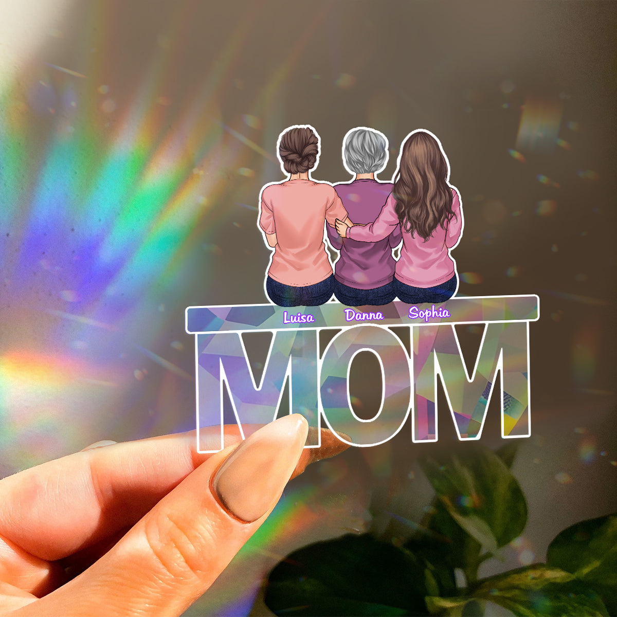 Love You Mom - Personalized Mother Suncatcher Decal