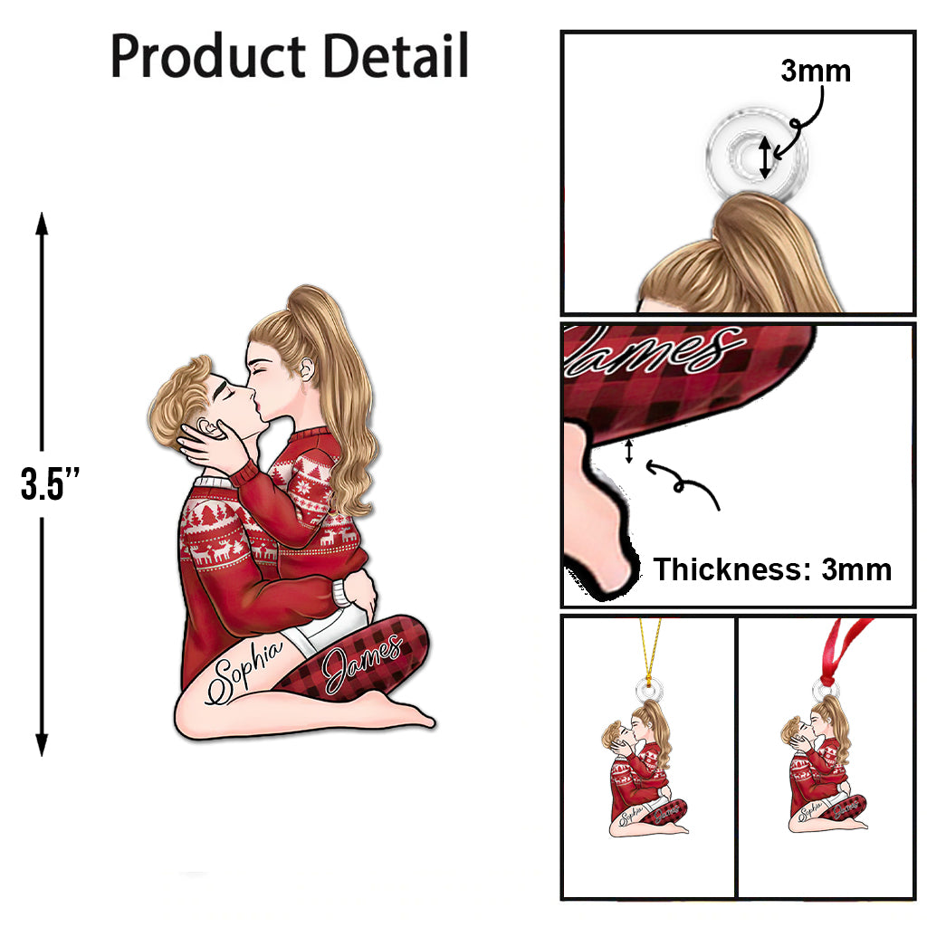 I Love You - Personalized Couple Custom Shaped Ornament