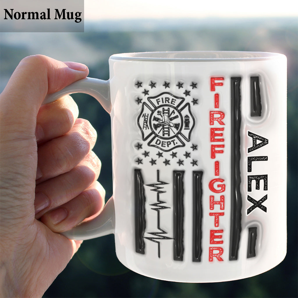 Mug personnalisé pour pompier, motif patriotique du 4 juillet