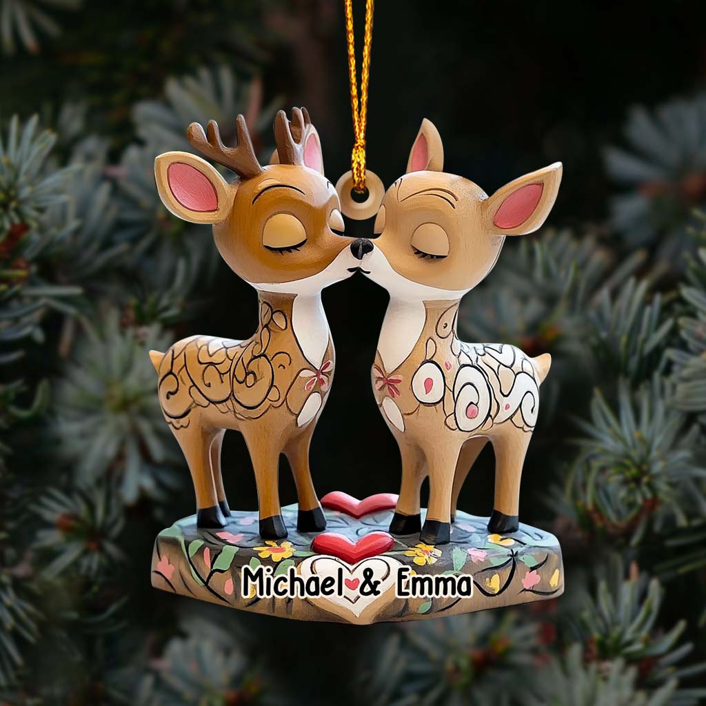 Loving Reindeer - Personalized Couple Ornament