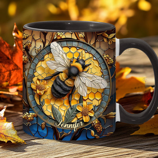 Honeycomb - Personalized Bee Accent Mug
