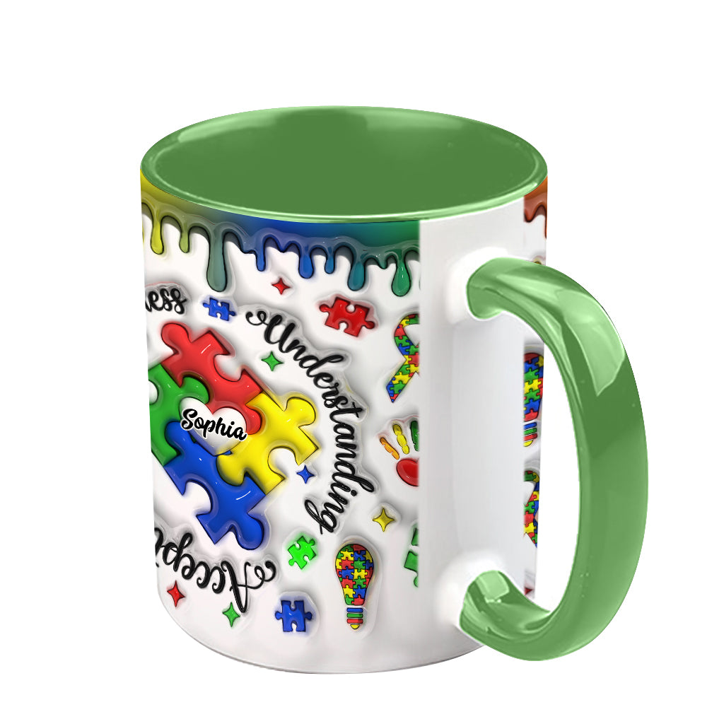 Autism Awareness - Personalized Autism Awareness Accent Mug