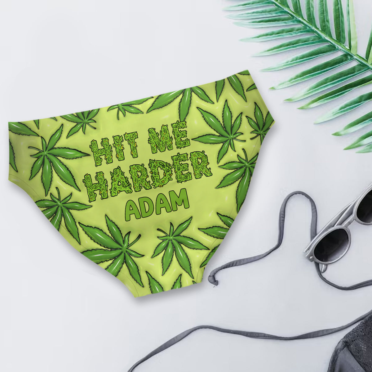 Hit Me Harder - Personalisierte Weed-Damenslips