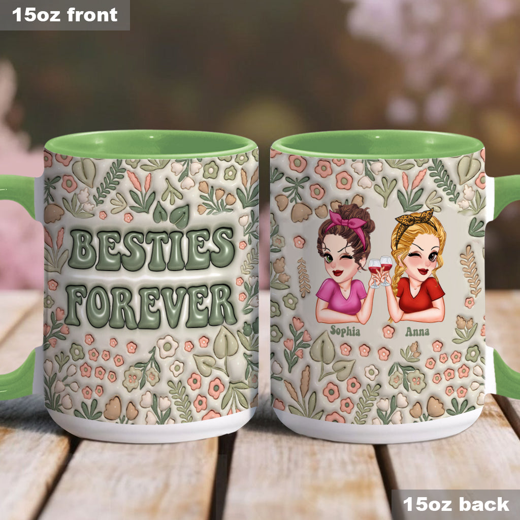 Meilleures amies pour toujours - Mug personnalisé Bestie Forever Floral