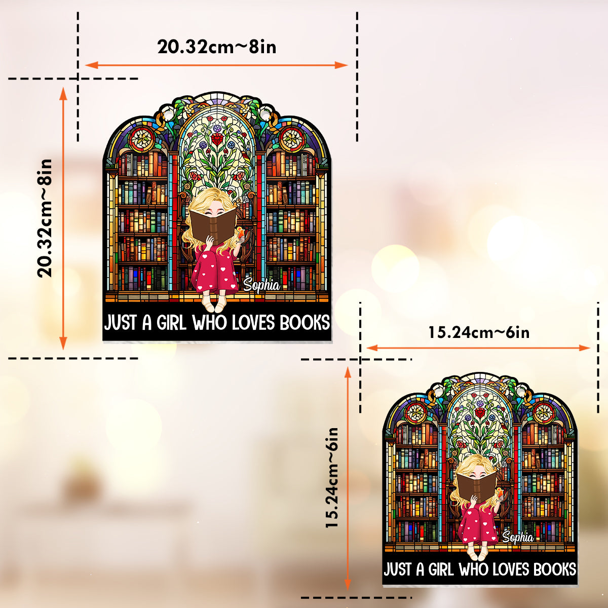 Just A Girl Who Loves Books - Personalized Book Window Hanging Suncatcher Ornament