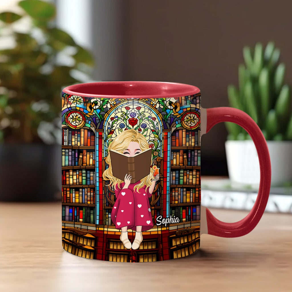 Just A Girl Who Loves Books - Personalized Book Accent Mug