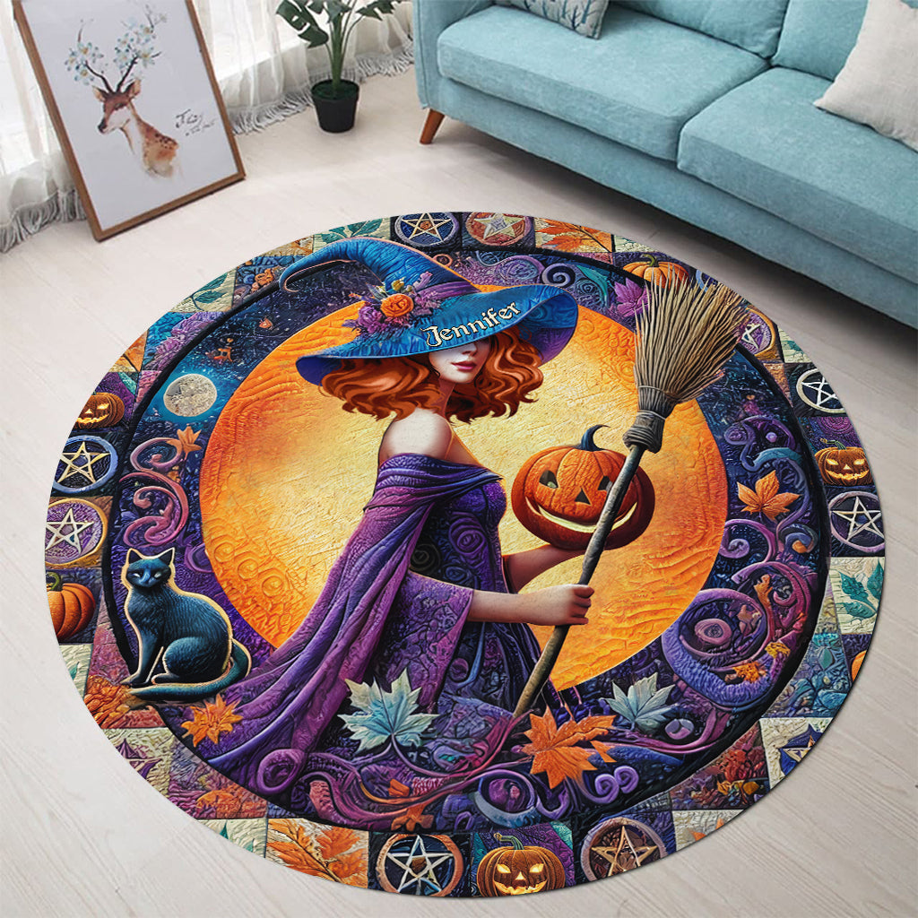 Beautiful Witch - Personalized Witch Round Rug