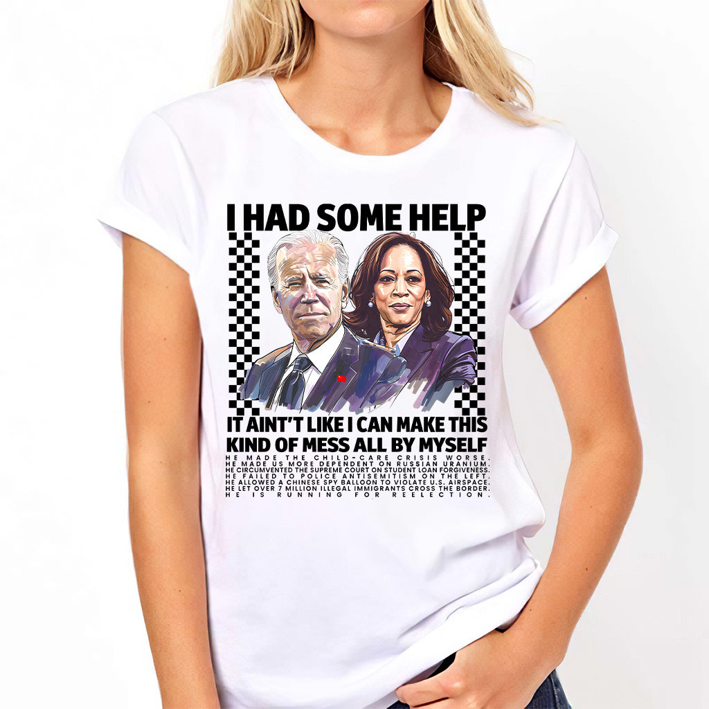 T-shirt Biden Kamala « J'ai eu de l'aide », T-shirt Kamala Harris, T-shirt sarcastique Élection 2024, T-shirt Trump, T-shirt politique humoristique « J'ai eu de l'aide », T-shirt patriotique