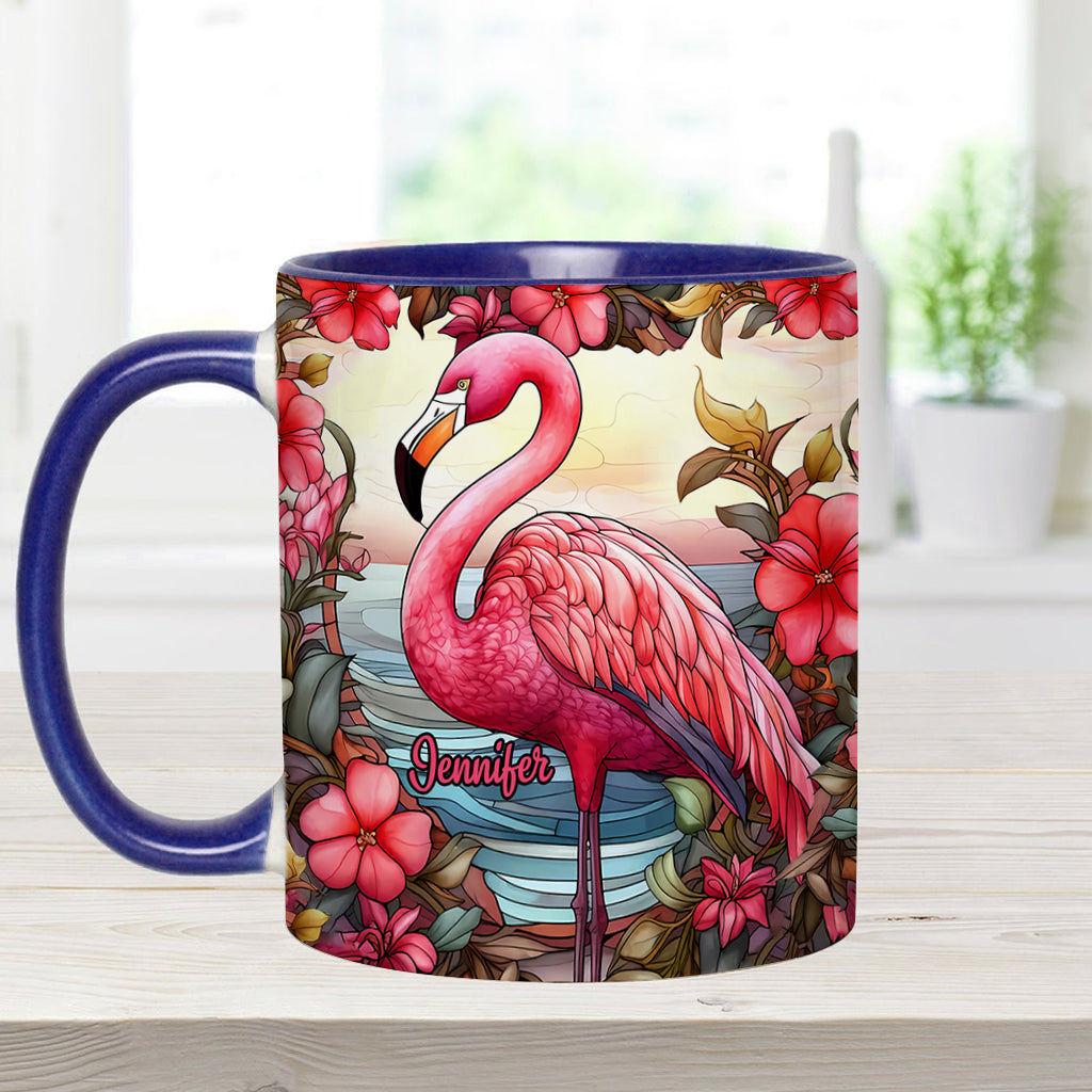 Love Flamingos - Personalized Flamingo Accent Mug