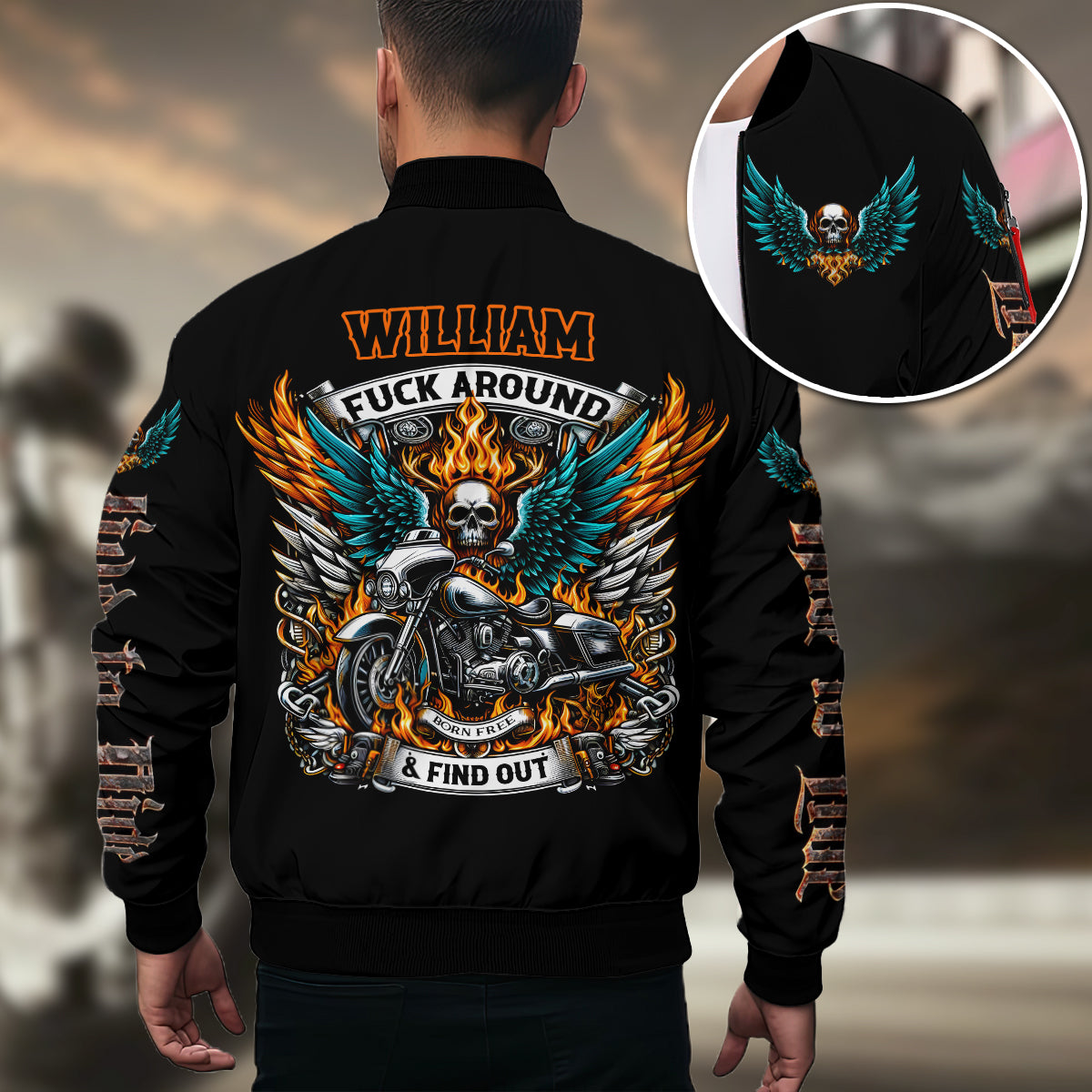 Vieux motard - Veste bomber de motard personnalisée