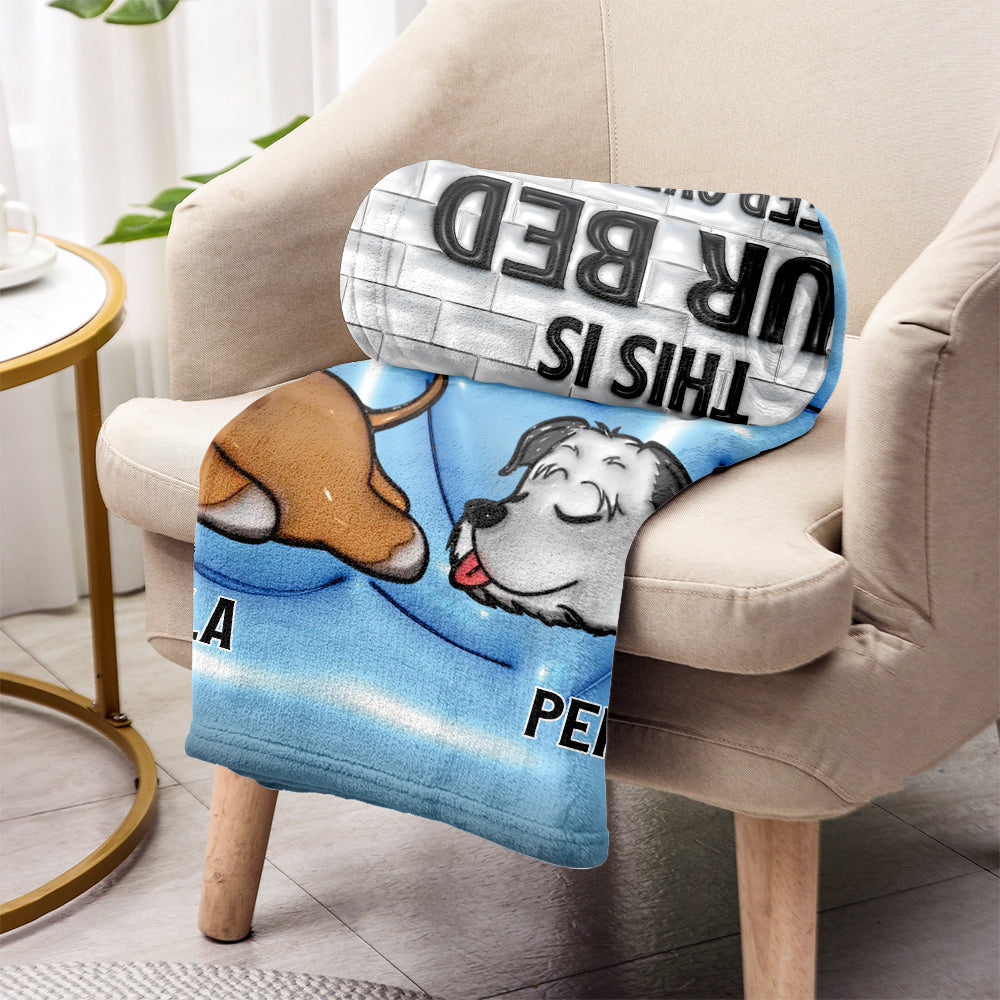 Das ist mein Bett – personalisierte Hundedecke