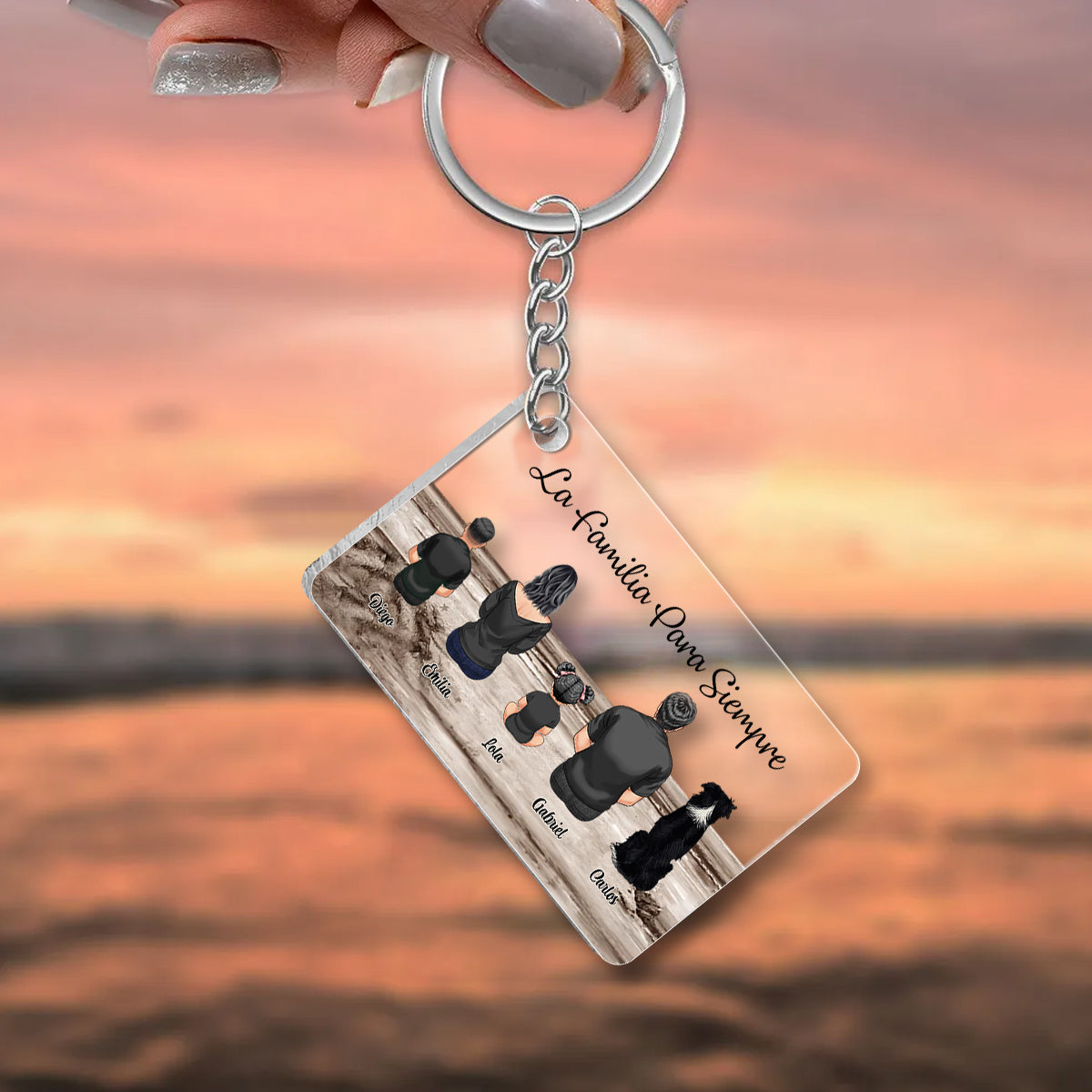 La Familia Para Siempre - Personalized Family Transparent Keychain