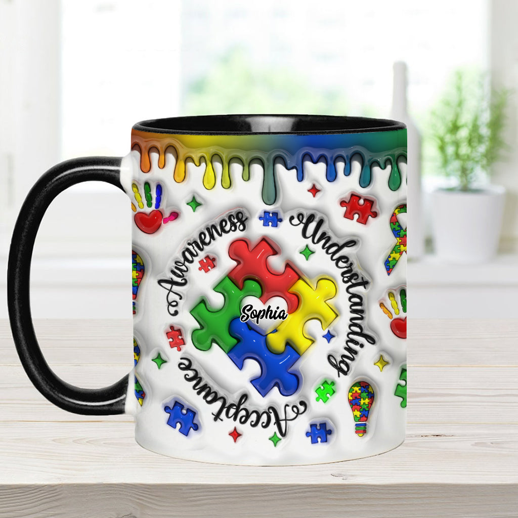 Autism Awareness - Personalized Autism Awareness Accent Mug