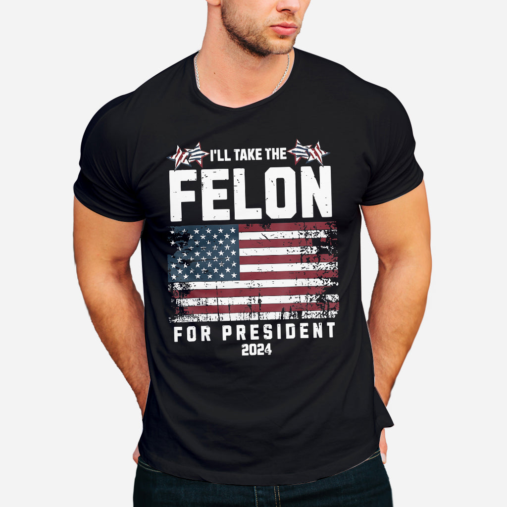 T-Shirt „Verbrecher für Präsident 2024“, Konservatives-Shirt, Anti-Regierungs-Shirt, Patriotisches Shirt, Republikanisches Shirt, Anti-Demokraten-Shirt, USA-Flagge