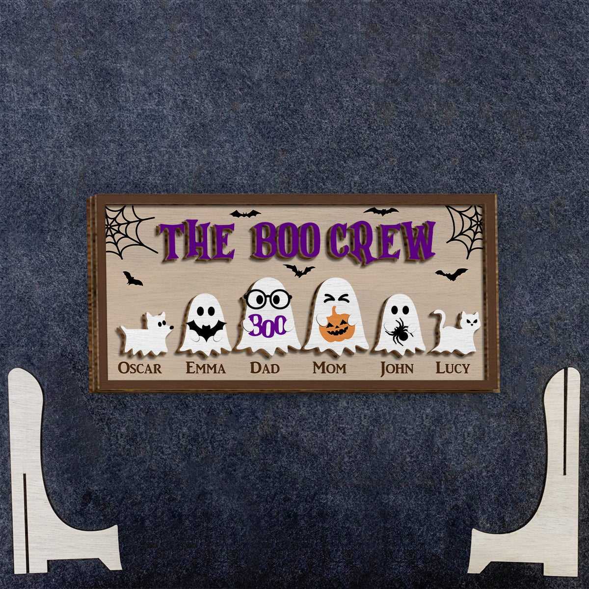 The Boo Crew - Personalized Family 2 Layered Wood Sign / Wood Plaque
