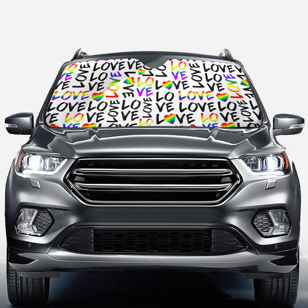 L'amour est l'amour - Pare-soleil de voiture pour soutien LGBT