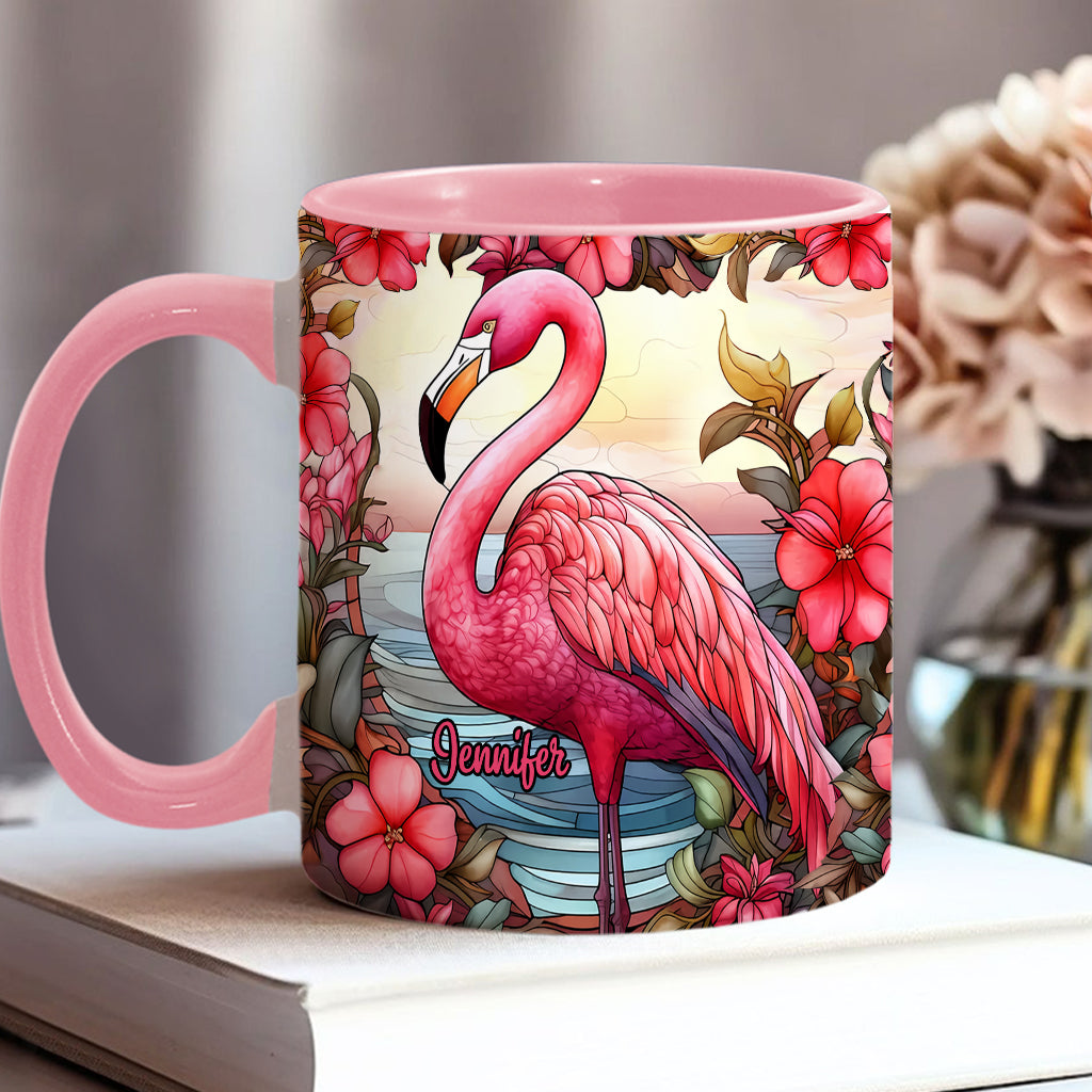 Love Flamingos - Personalized Flamingo Accent Mug