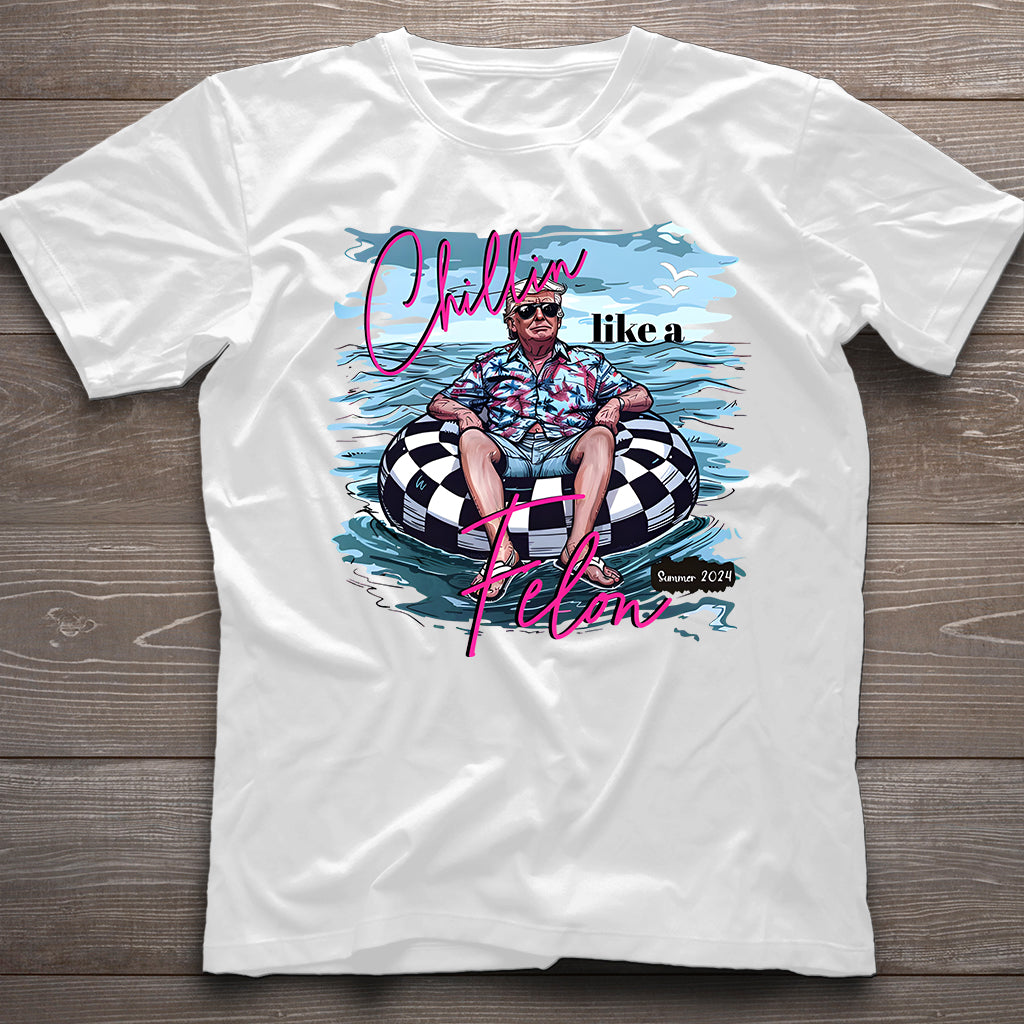 „Chillin Like A Felon“-T-Shirt mit Trump-Motiv, lustiges Trump-2024-Shirt, Trump-Sommer-2024-Shirts, Geschenke für Trump-Unterstützer