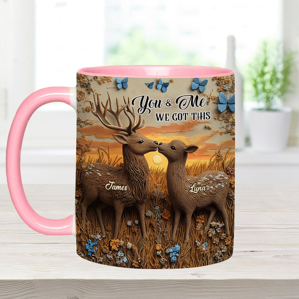 You & Me we got this - Personalized Couple Accent Mug