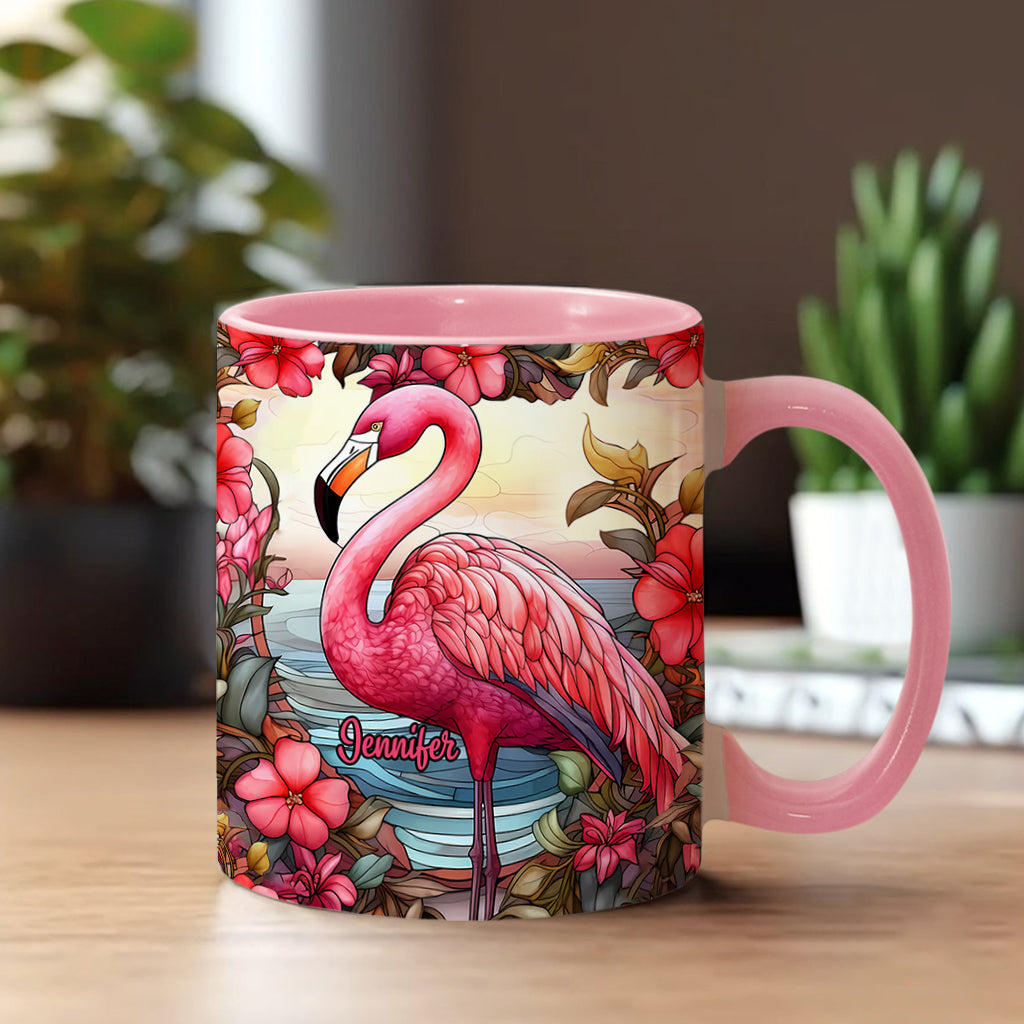 Love Flamingos - Personalized Flamingo Accent Mug