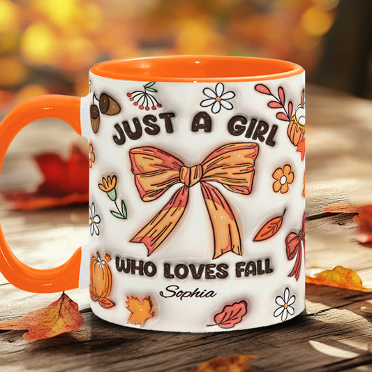 Just A Girl Who Loves Fall - Personalized Autumn Accent Mug