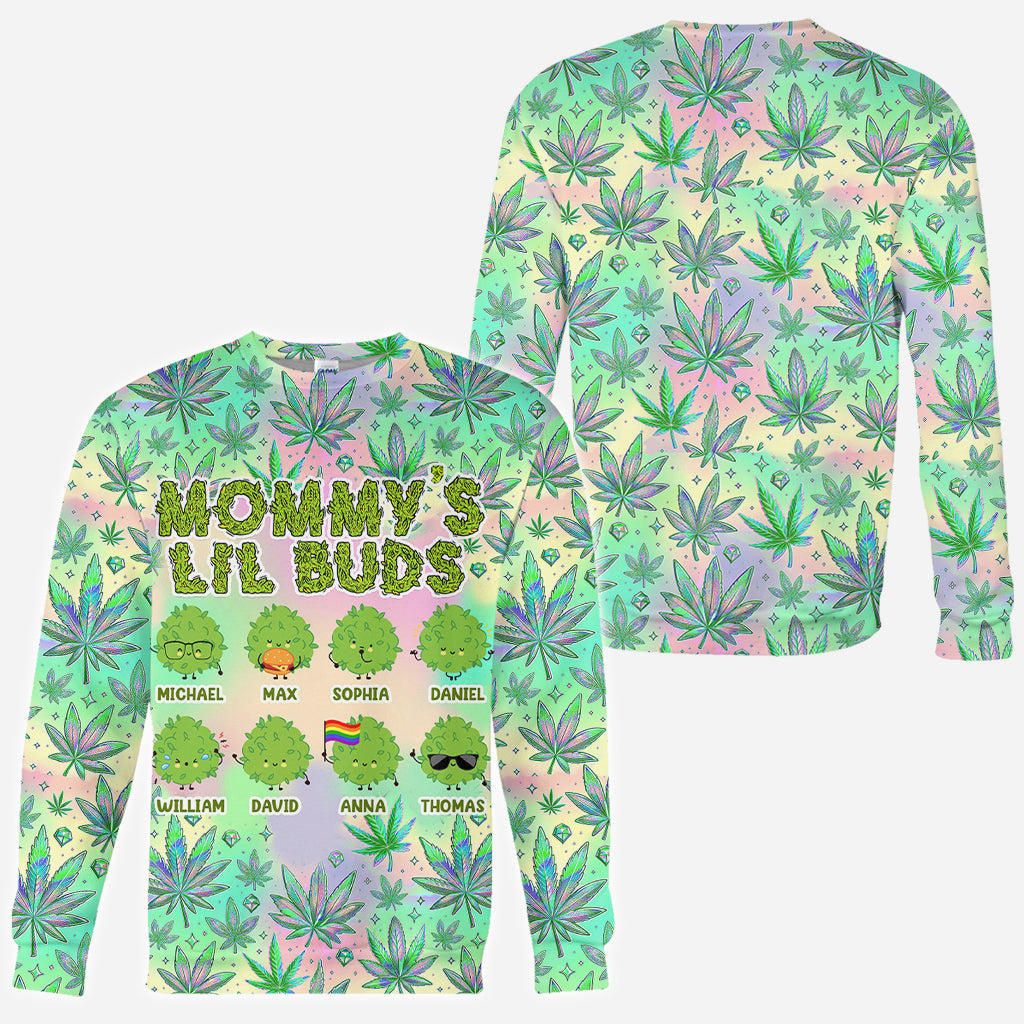 Mommy's Little Buds Dopest Mom Ever - Personalized Weed All Over Shirt