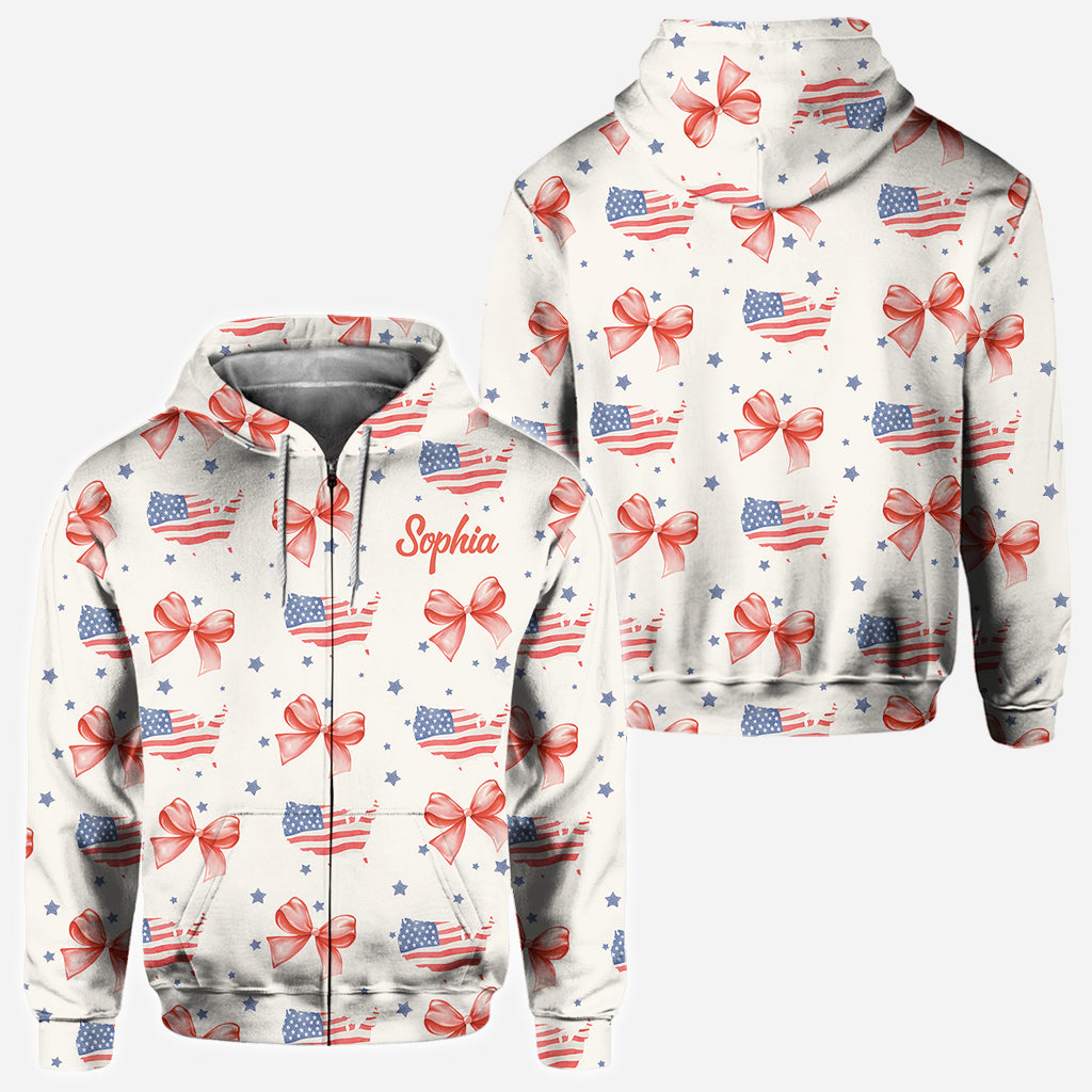 Coquette American Girl - Personalisiertes T-Shirt zum Unabhängigkeitstag/4. Juli