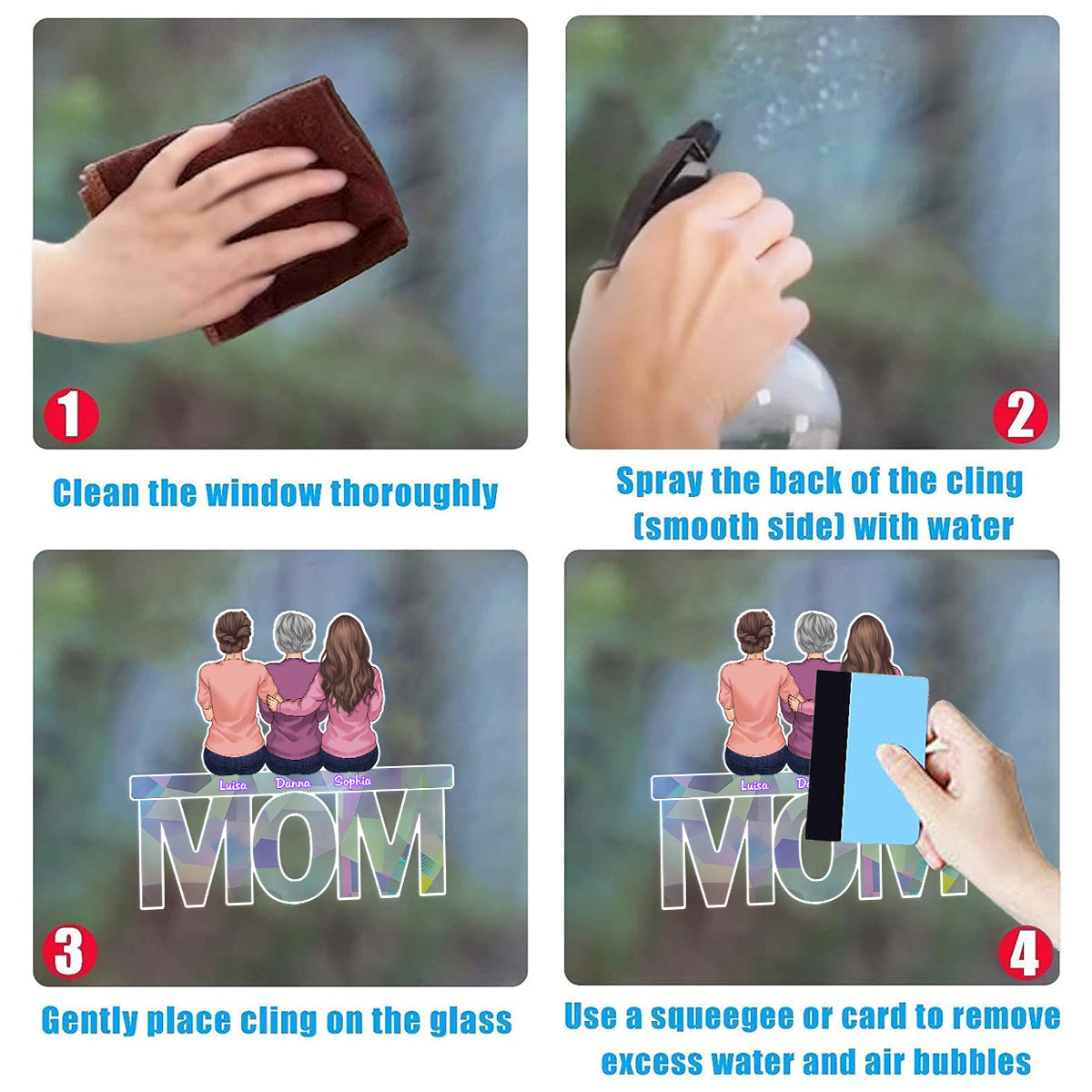 Love You Mom - Personalized Mother Suncatcher Decal