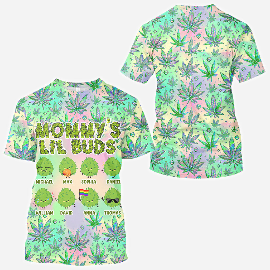 Mommy's Little Buds Dopest Mom Ever - Personalized Weed All Over Shirt