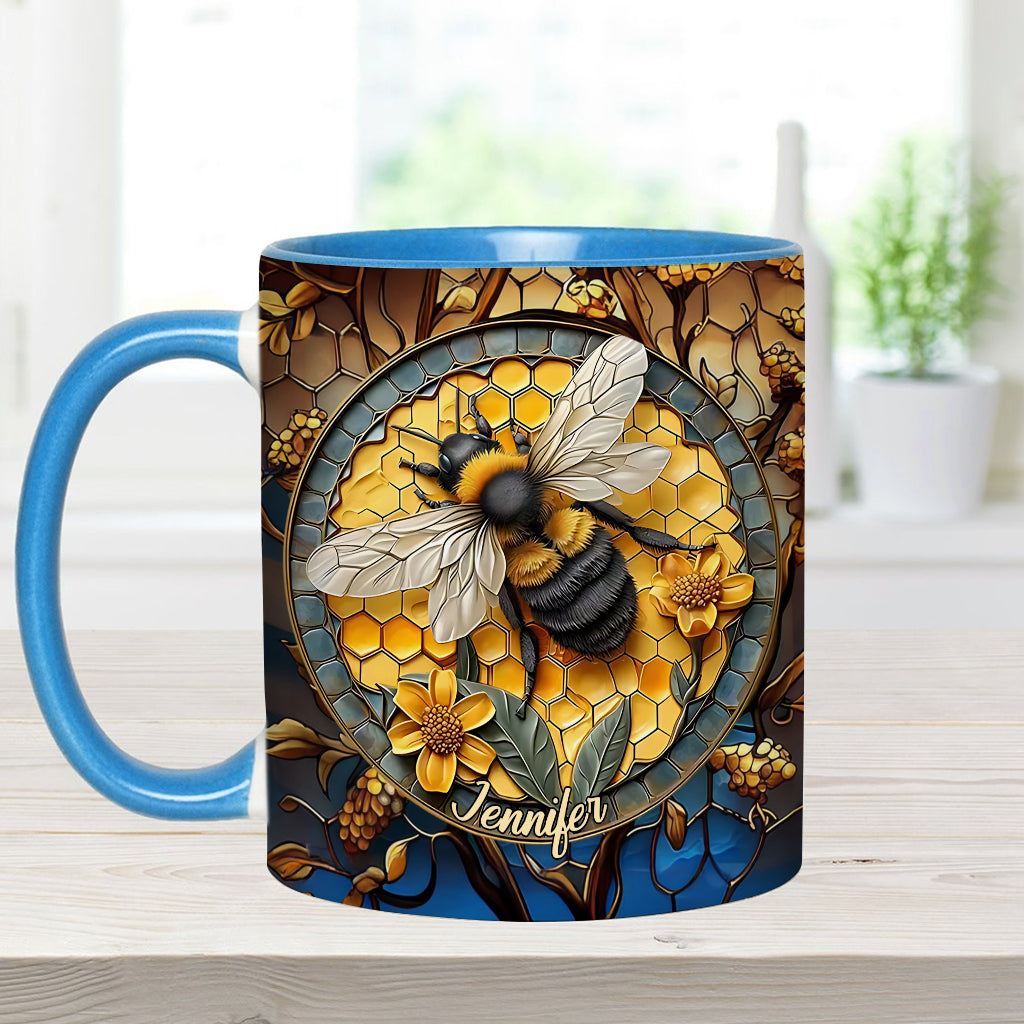 Mug personnalisé motif abeille - Nid d'abeille