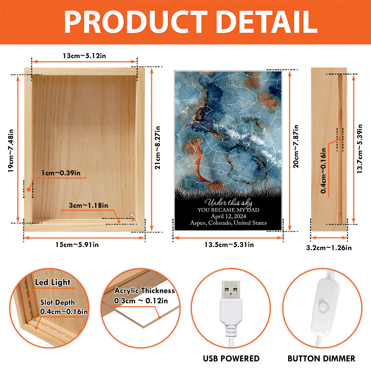 Where Everything Began - Personalized Father Picture Frame Light Box