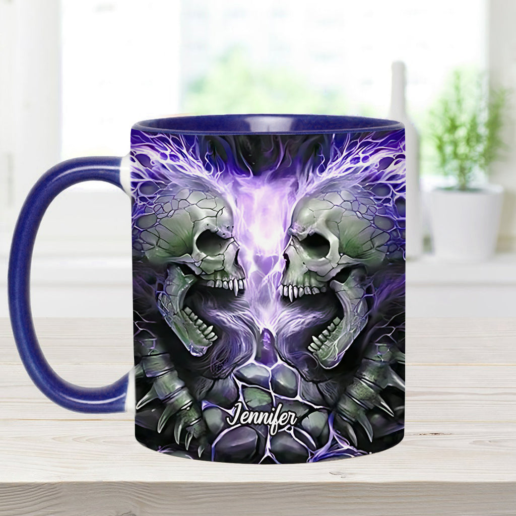 Mug personnalisé avec motif crâne de feu maléfique