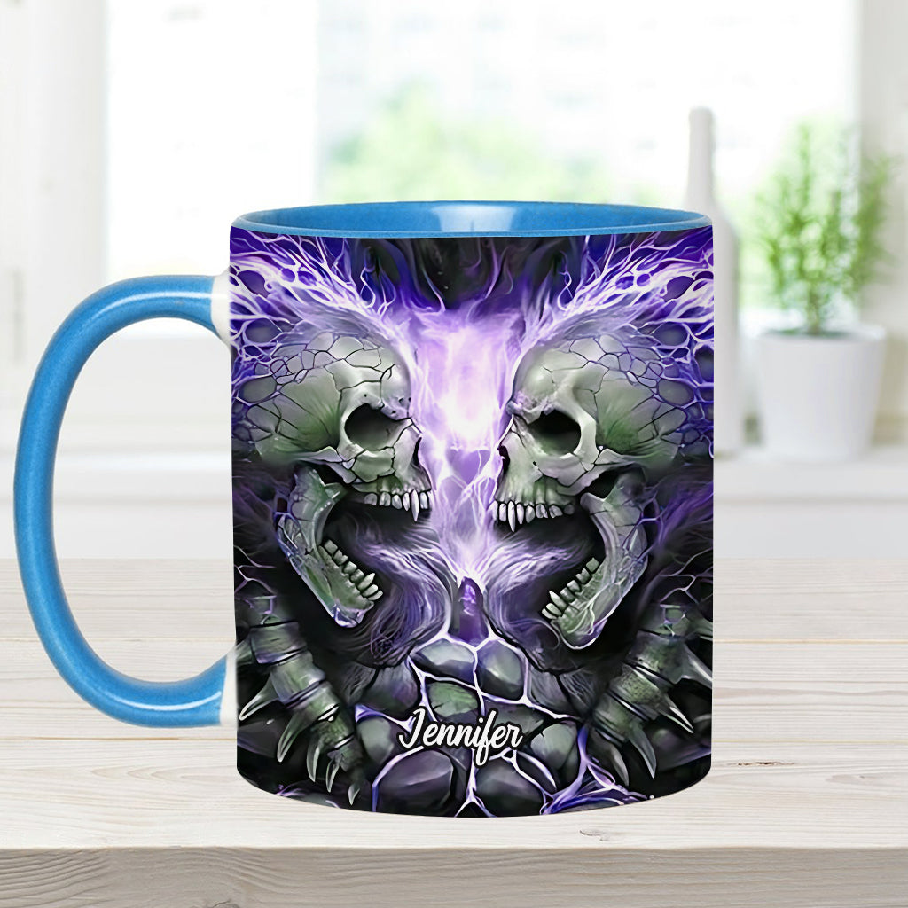 Mug personnalisé avec motif crâne de feu maléfique
