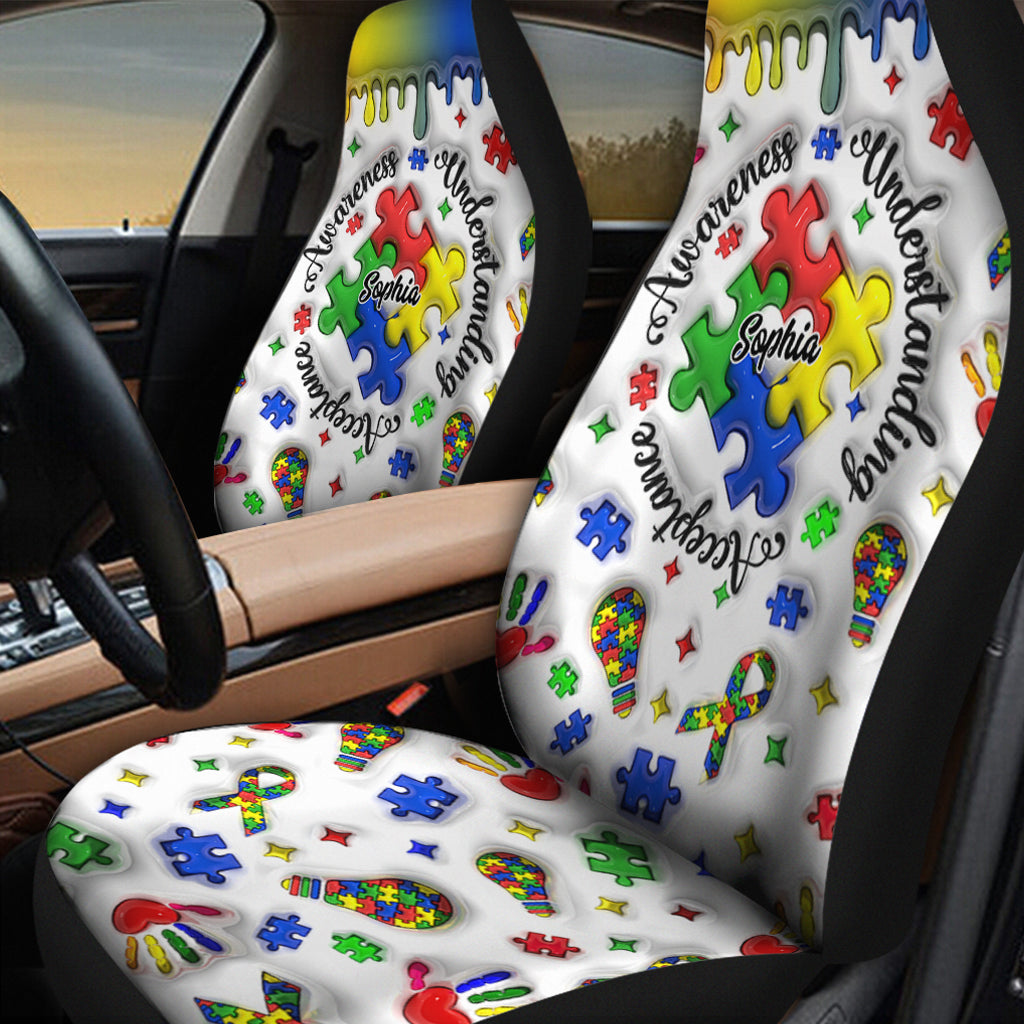 Sensibilisation à l'autisme - Housses de siège personnalisées pour la sensibilisation à l'autisme