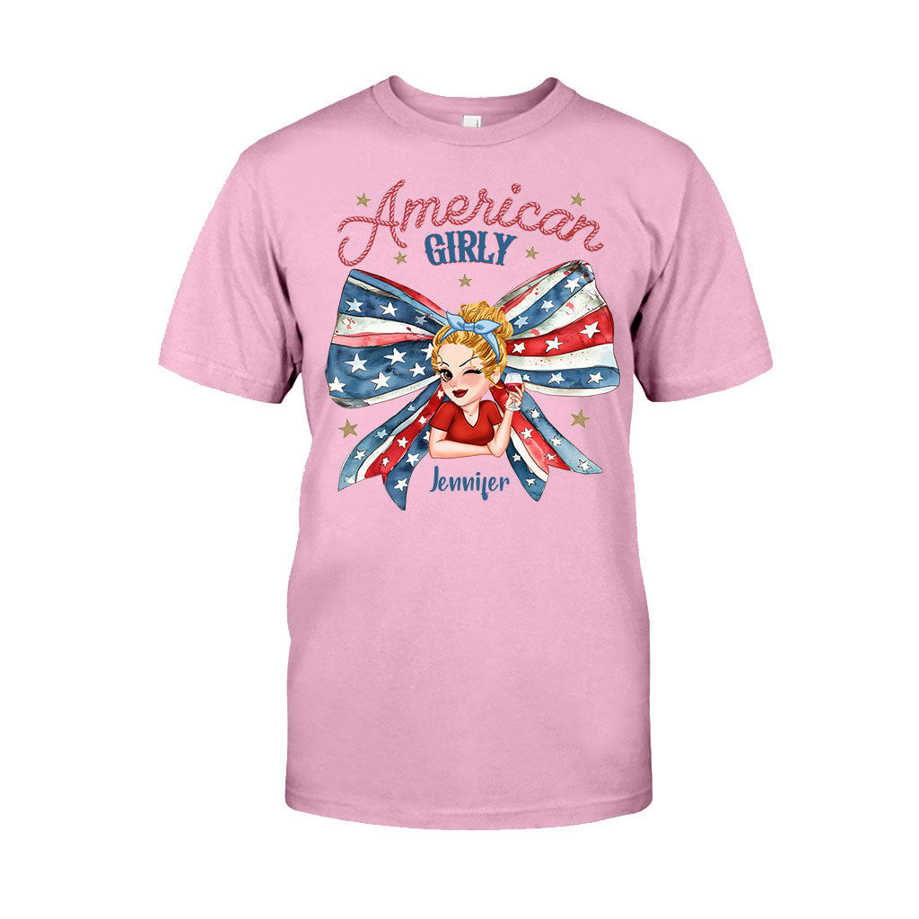 Coquette American Girl - Personalized Independence Day/ 4th of July T-shirt And Hoodie