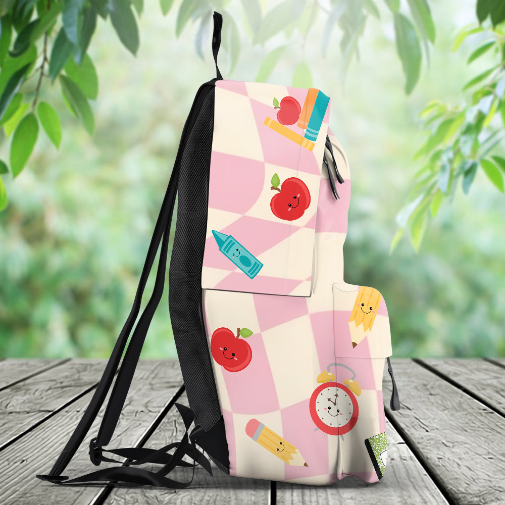 Wavy Check Back to School - Personalized Kid Backpack