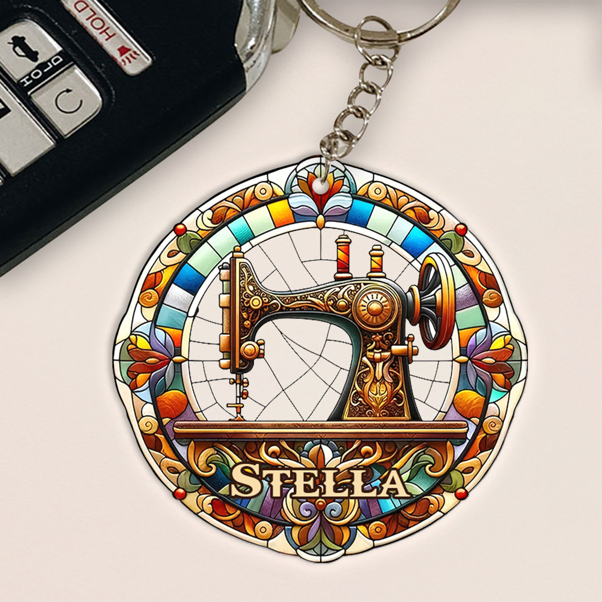 Colorful Sewing Machine - Personalized Sewing Keychain