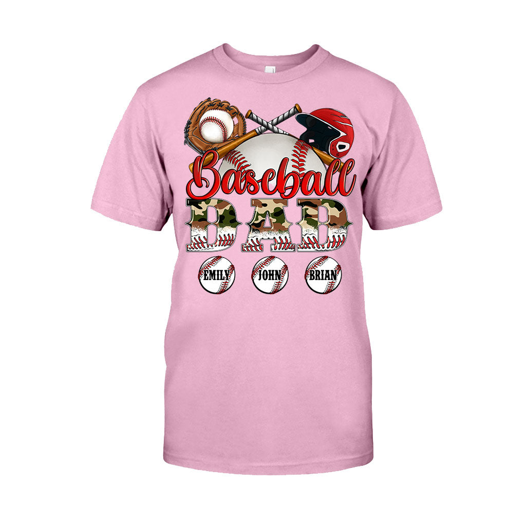 Best Baseball Dad Ever Camouflage - Personalized Father T-shirt And Hoodie