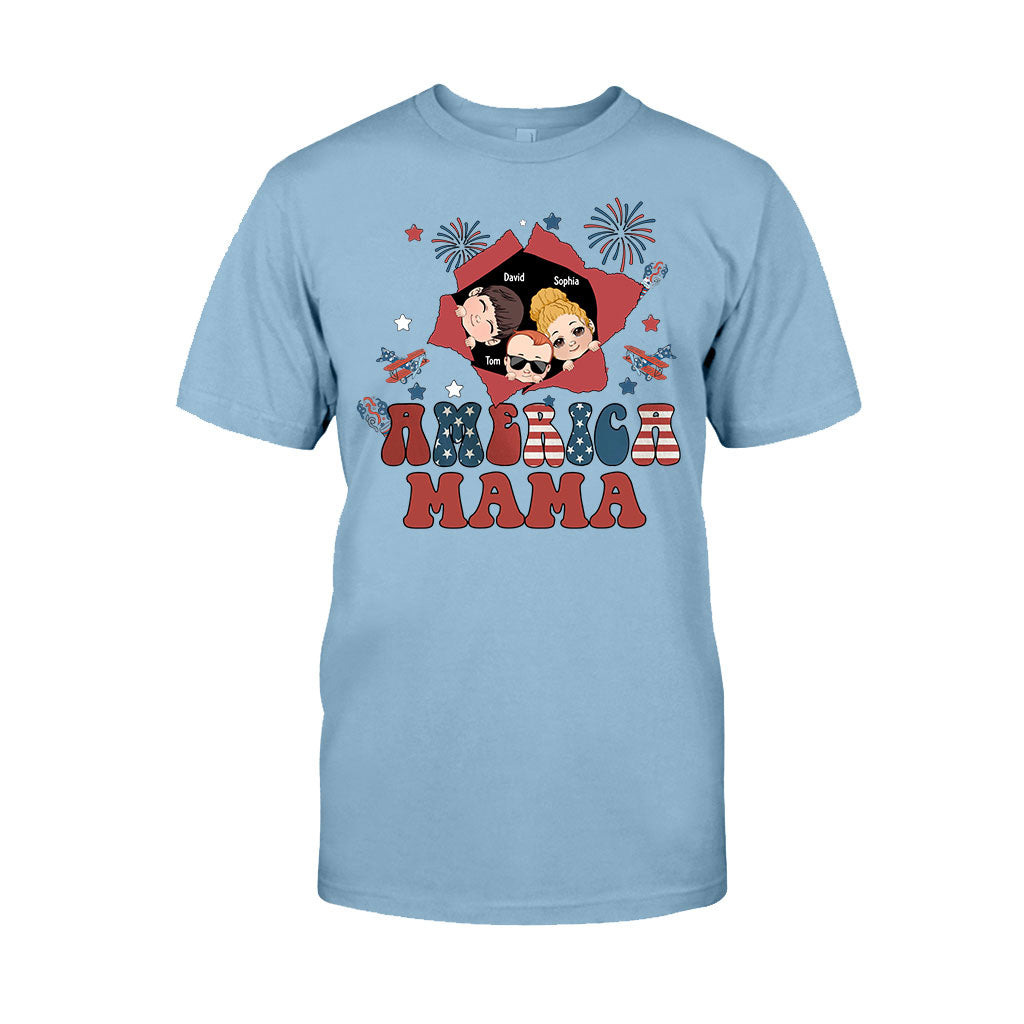 American Mama Any Title Vintage Retro Style - Personalized Mother T-shirt And Hoodie