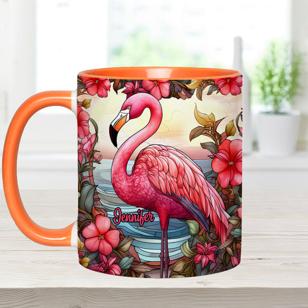Love Flamingos - Personalized Flamingo Accent Mug