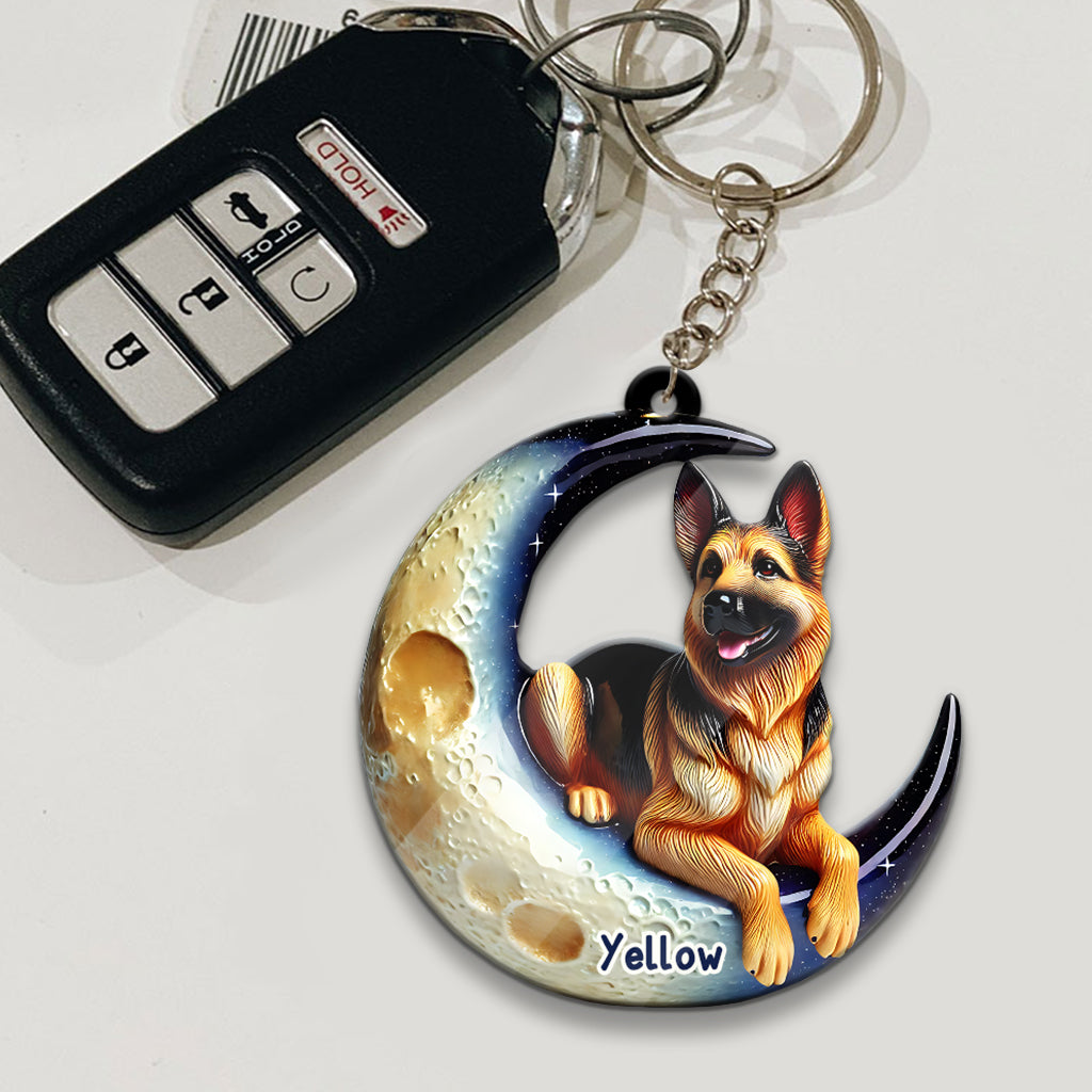 I Love My Dog - Personalized Dog Keychain