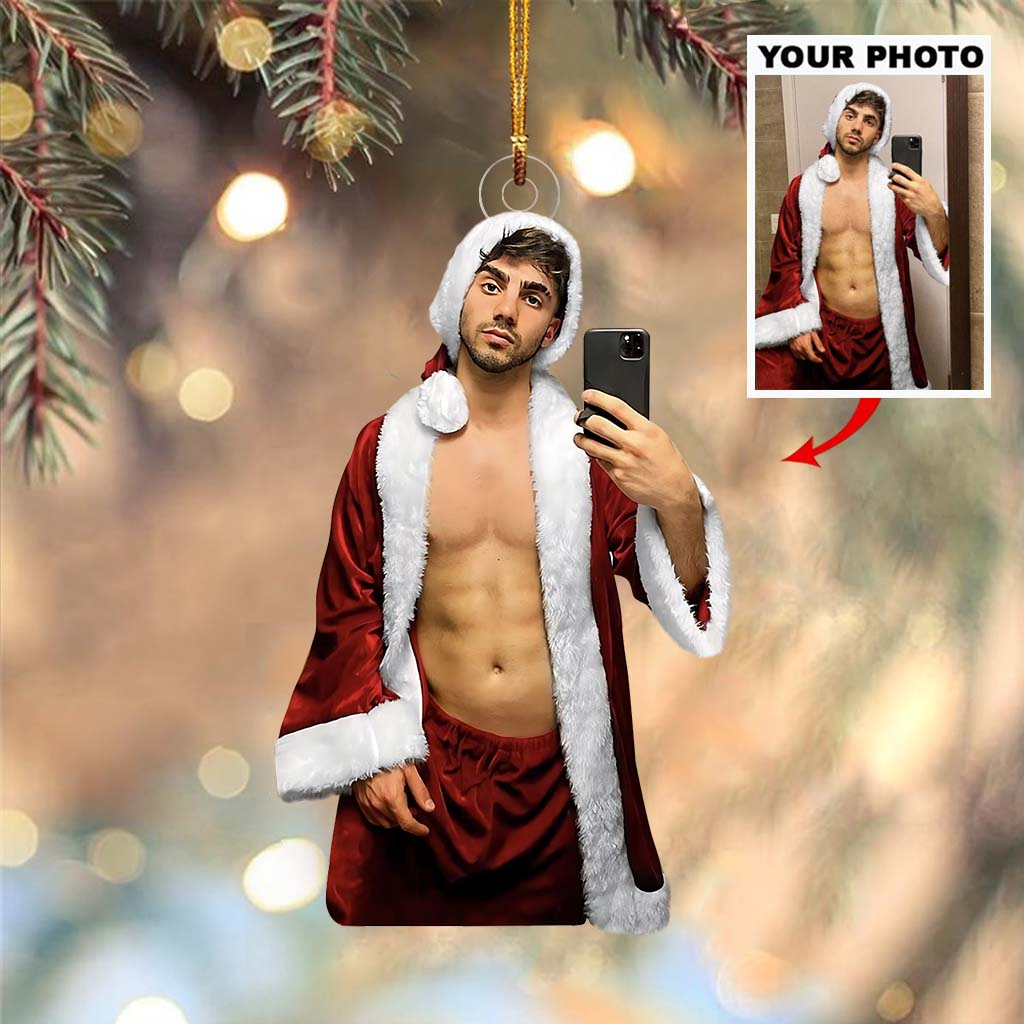 Photo Ornament Gift For Girlfriend - Personalized Couple Custom Shaped Ornament