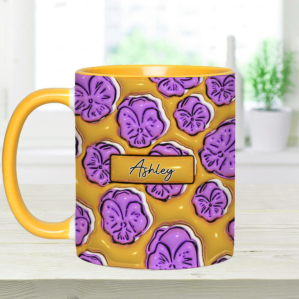 Mug personnalisé avec fleur du mois de naissance - Mug d'anniversaire à motif floral