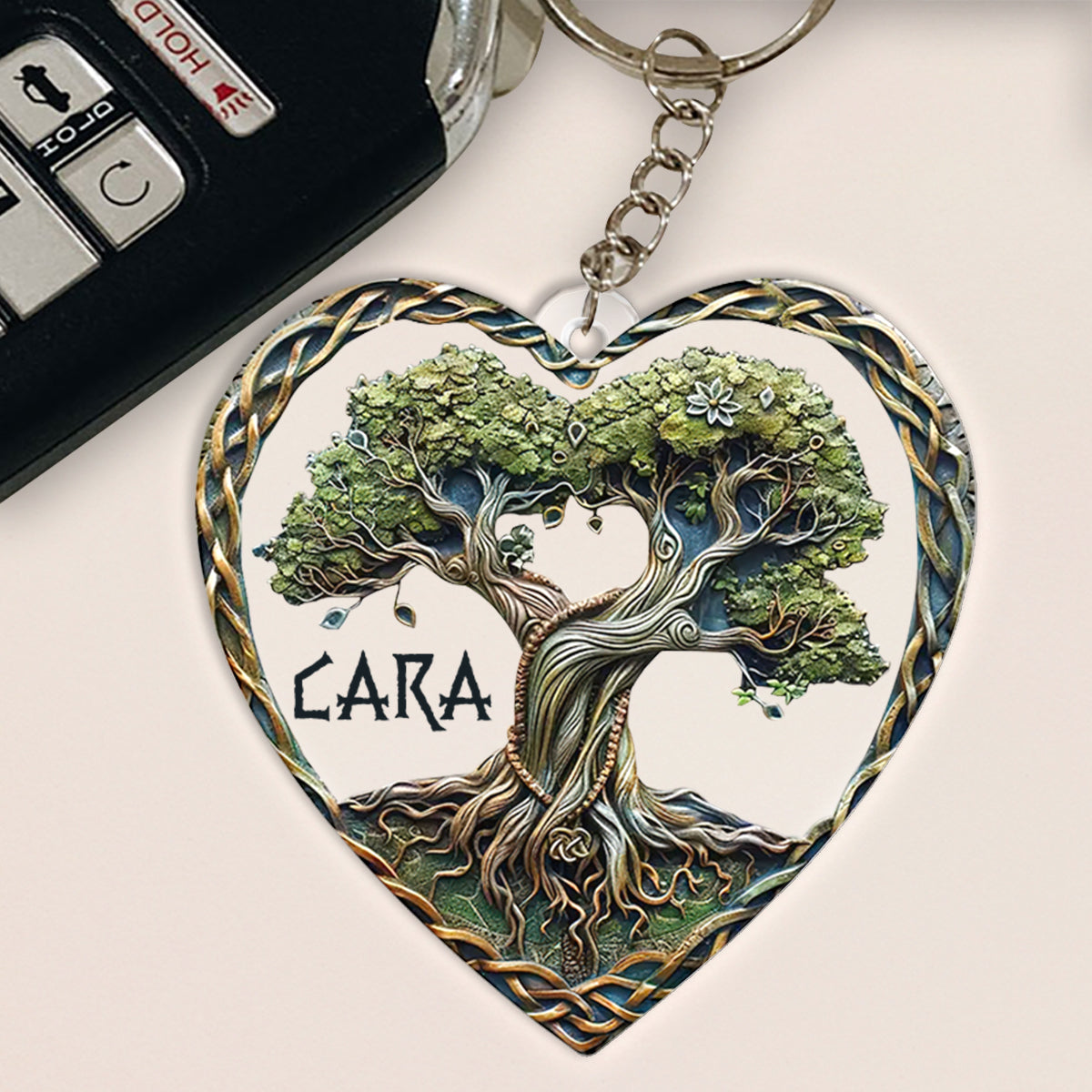 Tree Of Life Scandinavian Mythology Rustic Style - Personalized Irish Keychain