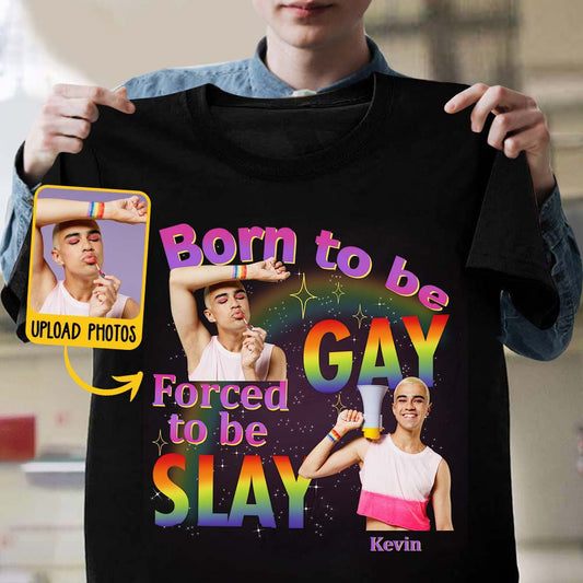Né pour être gay, force à être assassin - T-shirt et sweat à capuche personnalisés de soutien LGBT